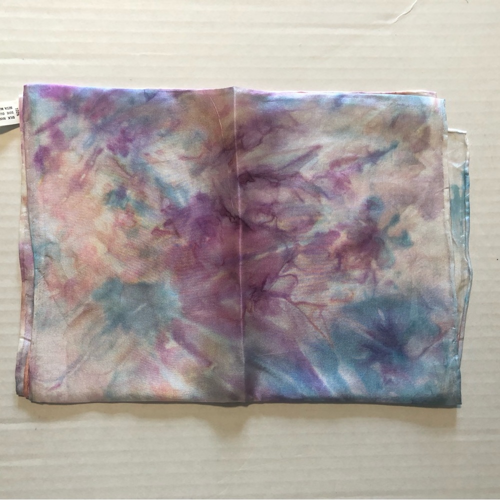 3/$40 Hand hem tie dye scarf silk